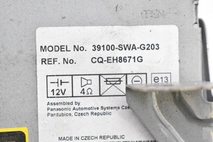фото №5, Магнітола автомагнітола (радіо, програвач) cd mp3 aux 39100-swa-g203 honda crv 3 iii 06-09