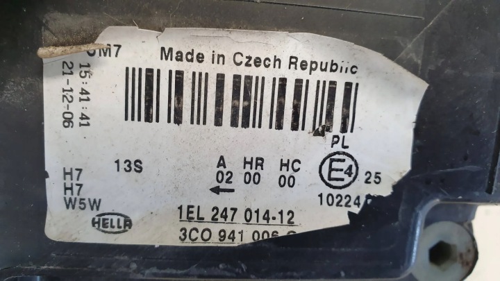 фото №6, Фара передня права 3c0941006 vw passat b6 05-