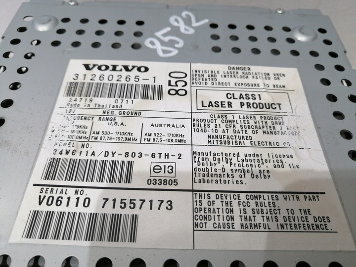фото №5, Радио volvo v70 ii s60 hu-850 hal 8582