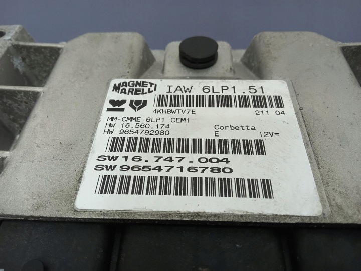 фото №6, Peugeot 307 cc 2.0 b блок управления двигателем (ecu) 9654716780 iaw6lp1.51