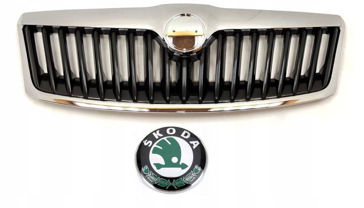 фото №1, Skoda octavia ii 09- решітка решітка решітка радіатора чорний хром емблема