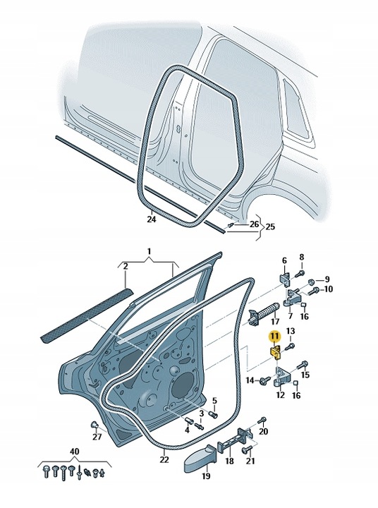 фото №1, Половинка петля наружная правая dół audi q3 aso