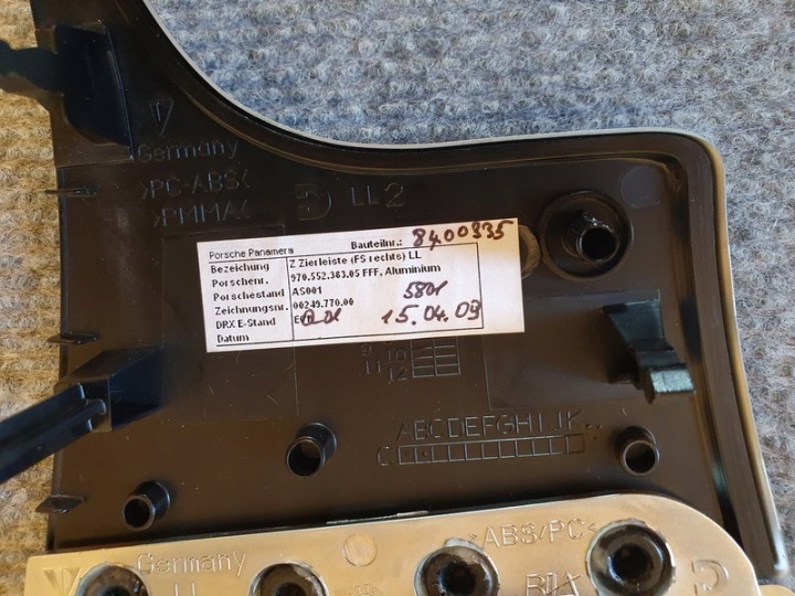 фото №8, Porsche panamera 970 dekor консоли обивка oem номер