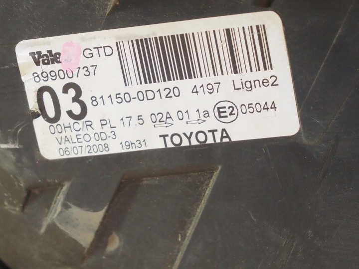 фото №7, Фара левое фара передняя eu 81150-0d120 toyota yaris 2 ii 05-09