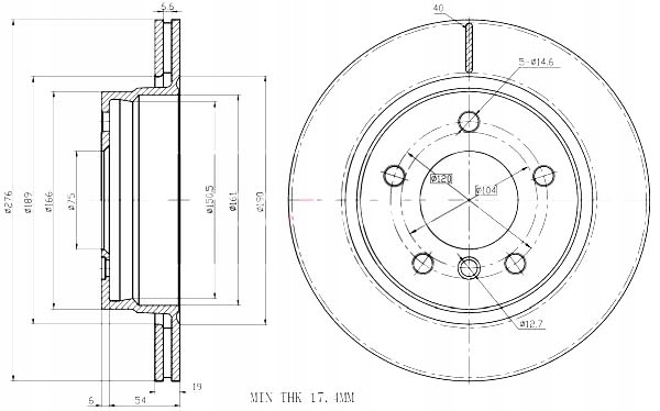 фото №16, Диск ham. bmw t. e46 95- 276mm вентиляционное отверстие maxgear 19-0846 диск тормозная