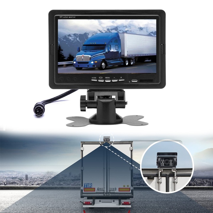 фото №14, Камера заднього ходу монітор 7дюймовий tft lcd автобус 10m 12v/24v тримач
