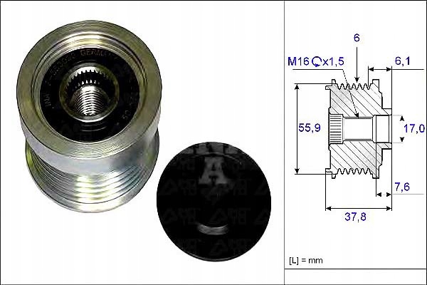 фото №1, Ina колесо ременное генератора volvo