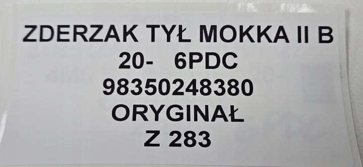 фото №14, Бампер задний mokka ii b 20- 6 pdc 9835248380 оригинал