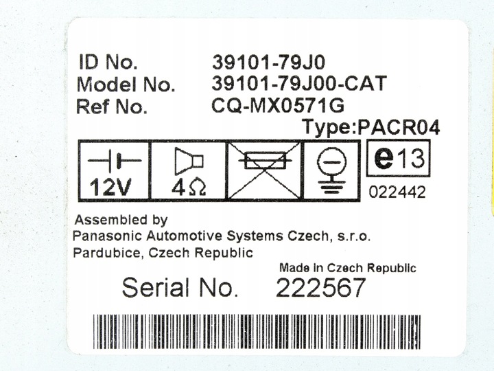 фото №7, Радіо радіопрогравач cd fiat sedici suzuki sx4 39101-79j0
