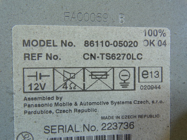 фото №6, Дисплей радио toyota avensis t25 86110-05020