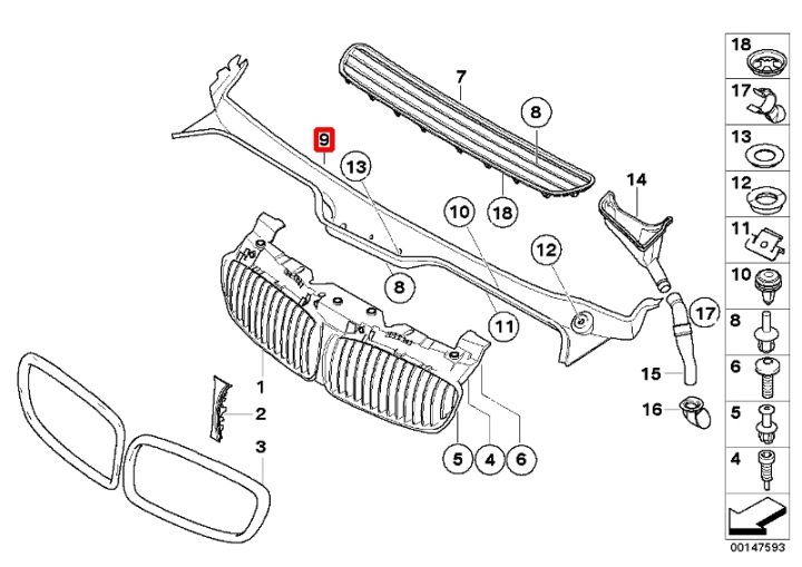 фото №8, 51717065284 панель під лобовим склом bmw 7 e65