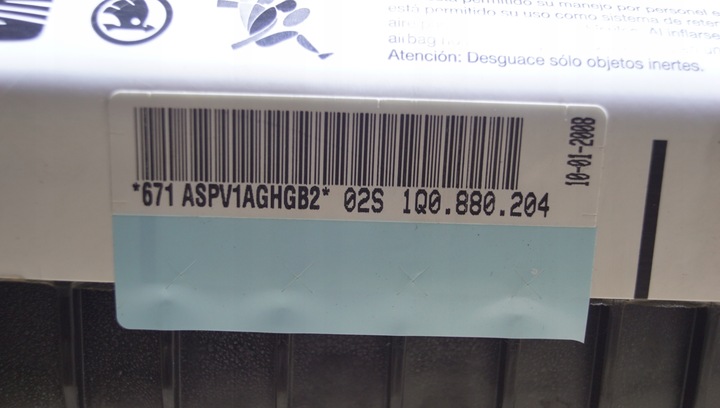 фото №8, Подушка подушка безпеки пасажира vw tiguan 5n 1q0880204