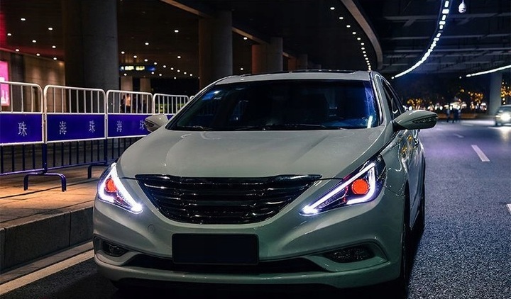 фото №10, Фары автомобильные led монтаж для hyundai sonata 2011-2014 тюнинг лампы передние