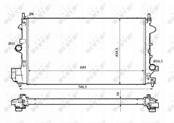 фото №2, Радіаторів двигуна води рідини охолоджуючої nrf do saab 9-3 1.9