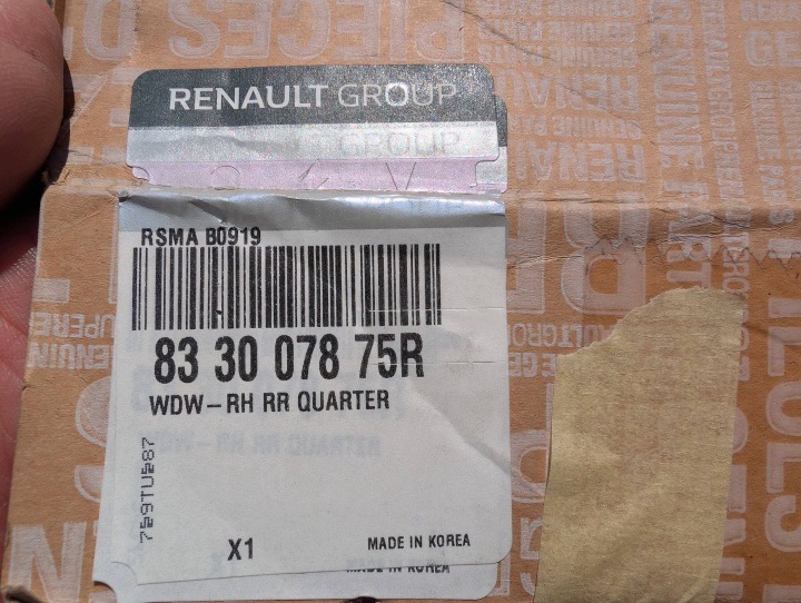 фото №9, Renault arkana стекло кузова треугольная правое зад 833061935r новая оригинал