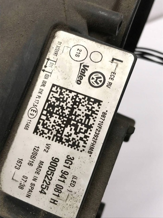 фото №12, Volkswagen passat b8 2015 ліва лампа передня 3g1941081h