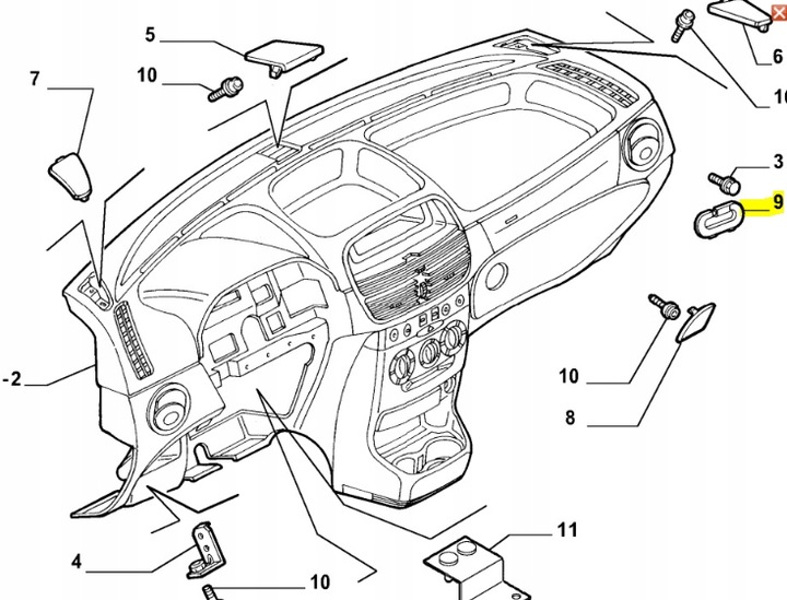 фото №7, Заглушка, панель раздаточная fiat punto оригинальный номер 735273032