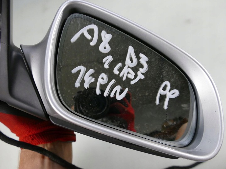 фото №13, Audi a8 d3 i рестайлинг зеркало 14 pin правое ly7w uk