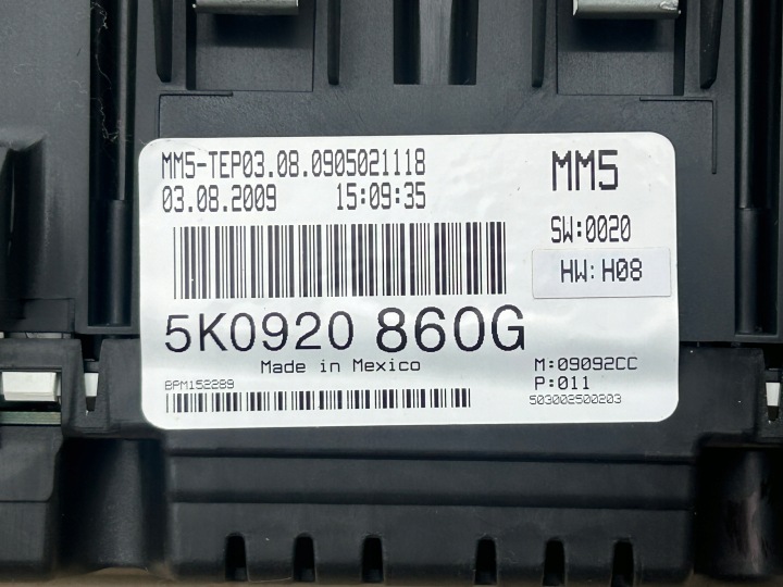фото №8, Vw golf vi 1,6 tdi панель приладів 5k0920860g