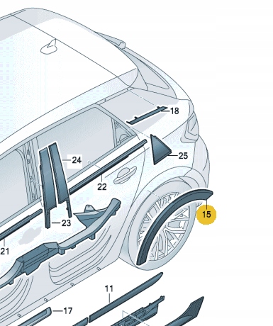фото №10, Audi a1 82a 2019-2021 молдинг крыльев правая зад 82a853818