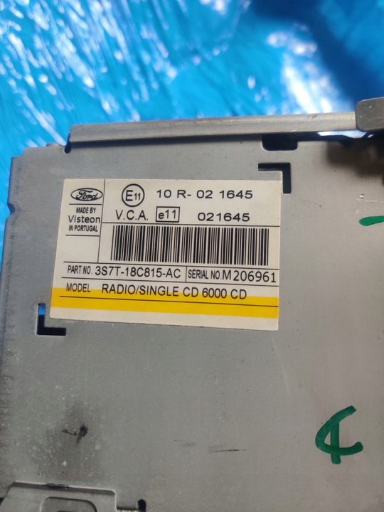 фото №5, Ford mondeo mk3 радіо 6000 cd 3s7t-18c815-ac