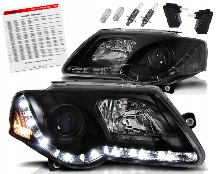 фото №1, Vw passat b6 3c 05-10 лампы фары led чёрный