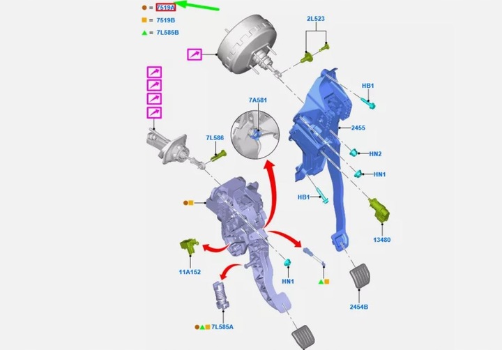 фото №3, Педаль сцепления mondeo 14- 1.0 1.5 eb dg9c-7519-ag оригинальный номер