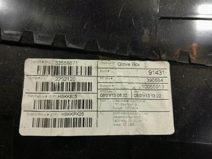 фото №7, Bmw x3 f25 бардачок панели консоли пассажира eu кожа 9210486