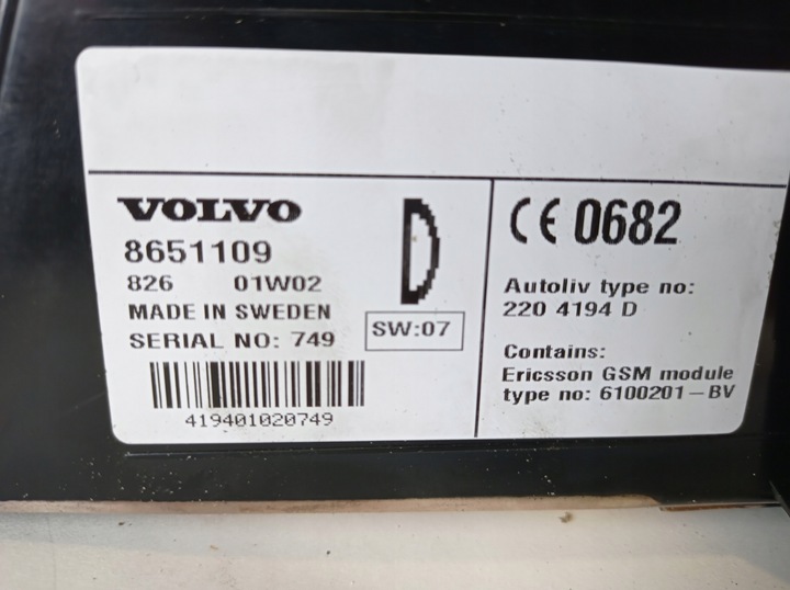 фото №5, Панель радіо телефону volvo s60 8651109