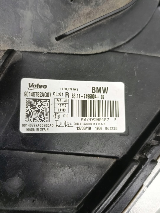 фото №12, Bmw x1 f48 15-19 фара права перед передня повний led eu