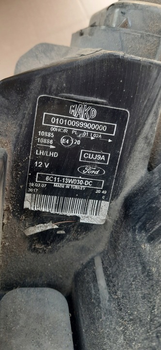 фото №11, Лампа перед левая ford transit mk7 06-13