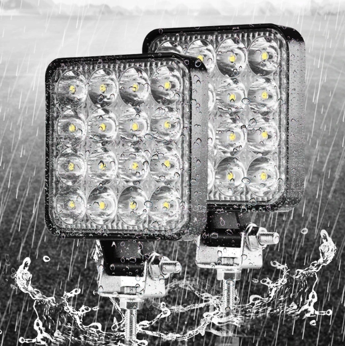 фото №6, Лампа робоча 16 led галоген 48w 12v 24v світлодіодна дальнє світло