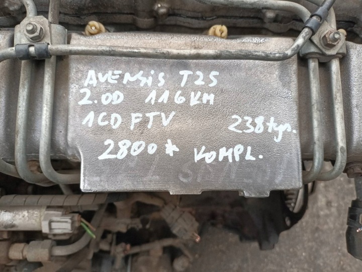 фото №11, Двигун комплектний з обладнання toyota avensis t25 2.0 дизель 116 km 1cd-ftv