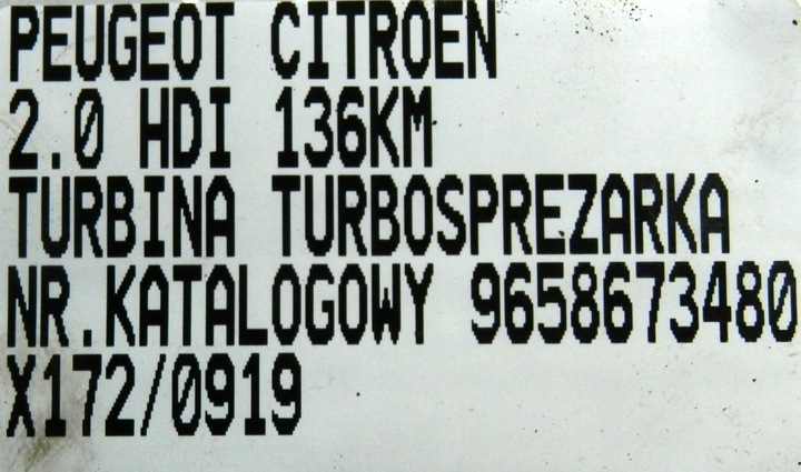 фото №9, Турбонагнітач 9658673480 peugeot citroen 2.0 hdi