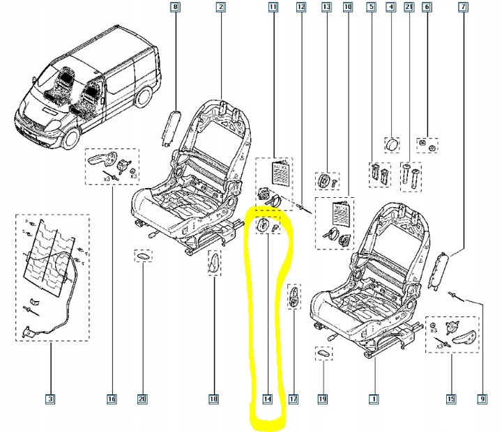 фото №6, Захисні накладки сидіння renault trafic ii оригінальний номер 7701207096