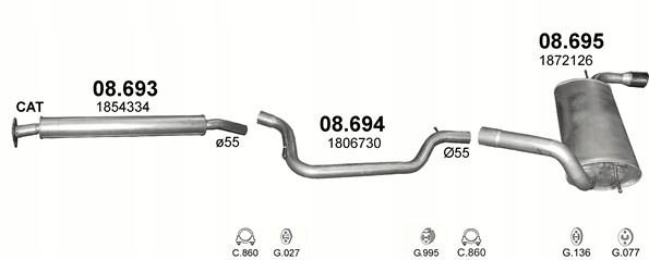 фото №2, Глушитель конечный ford focus mk3 poj.1,5+1,6 ecoboost