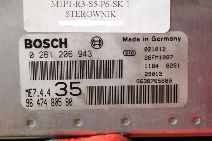 фото №6, Компьютер блок управления двигателя 9647480580 0261206943 peugeot 307 1.6 16v 109 km