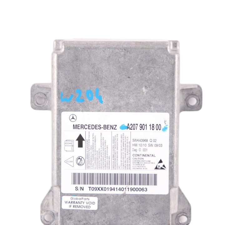 фото №3, Mercedes w204 w207 модуль датчик srs подушка безпеки