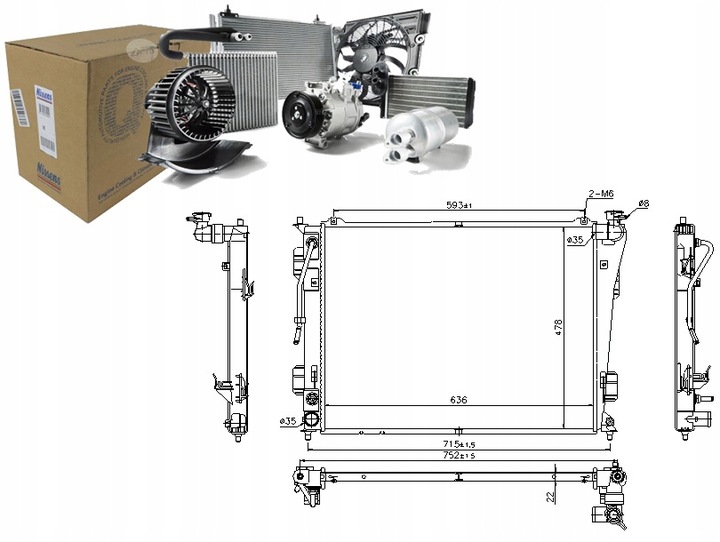фото №1, Nissens радиаторов двигателя kia optima 2.0/2.4 06.10