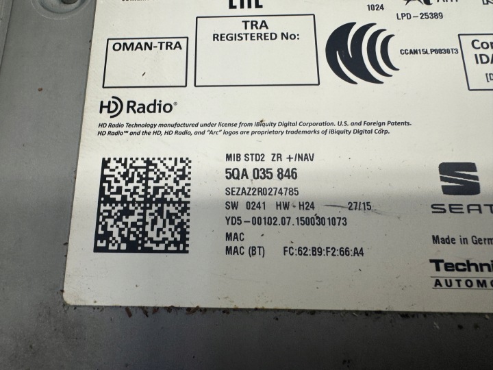 фото №10, Seat ibiza iv магнітола зчитувач навігації дисплей 5qa035846 5f0919604a