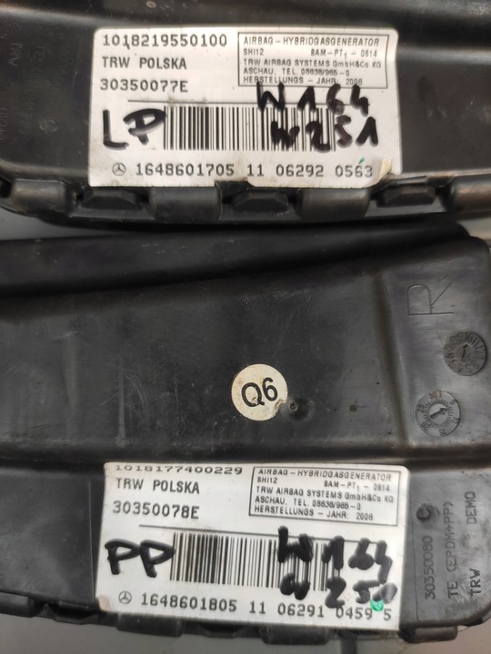 фото №8, Mercedes w164 w221 w251 gl ml подушка безопасности подушка сиденья правая оригинал