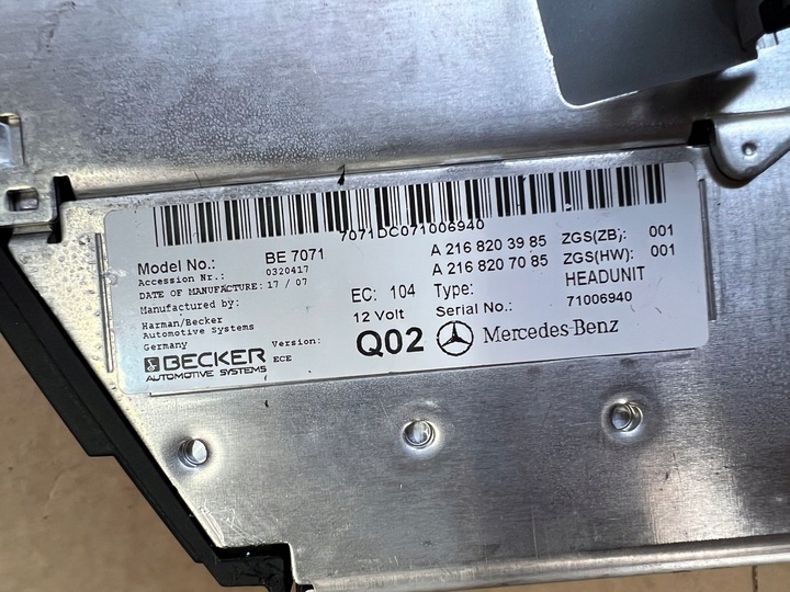 фото №6, Радіо cd команд cl w216 a2168203985