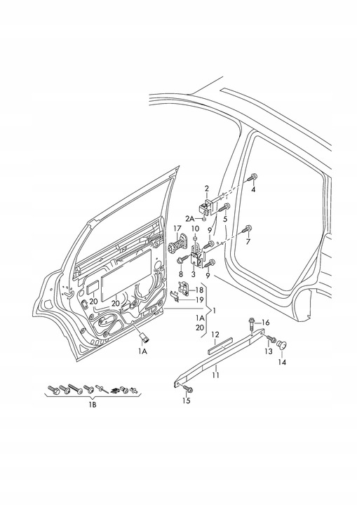 фото №12, Петля дверь правые зад dół 4l0833412a lz5e audi q7