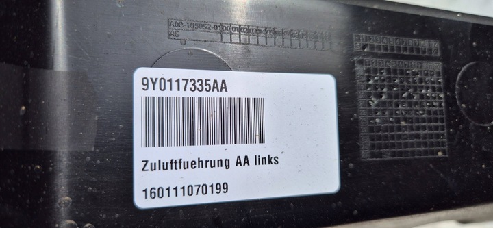 фото №11, Porsche cayenne 9y s 2.9l 17- впуск кермо повітря ліва нова org