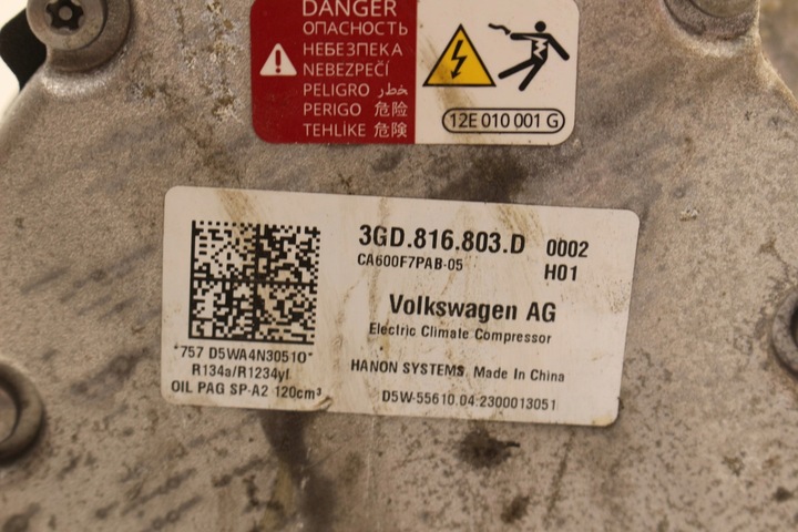 фото №5, Компресор кондиціонера 3gd816803d vw up e-up рестайлінг 23r. електрик