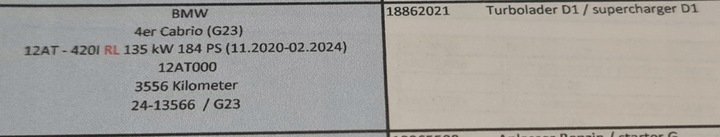 фото №9, Турбонагнітач turbo bmw g23 184ps seria g 9845814 пробіг 3556km