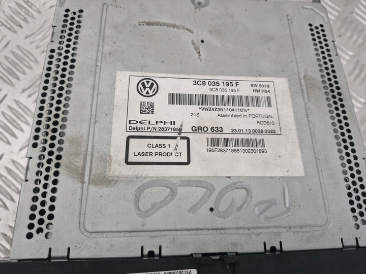фото №2, Дисплей cd радио vw golf passat b7 rcd510 polo 3c8035195f