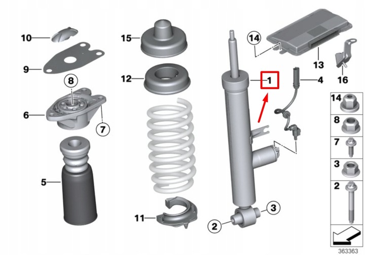 фото №7, Bmw 3 f30 rear shock абсорбер 37126874513 6874513