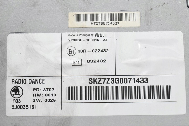 фото №6, Радіо радіопрогравач cd rds 5j0035161 skoda fabia 2 ii 07-10
