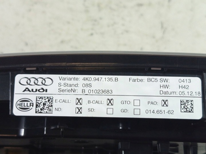 фото №7, Лампа освещение интерьера audi a4 b9 a6 c8 a7 4k 4k0947135b